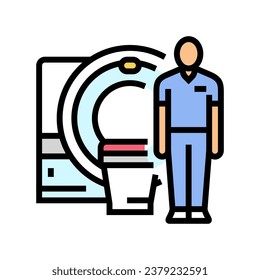 mri technician machine color icon vector. mri technician machine sign. isolated symbol illustration