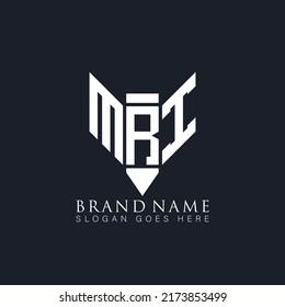 MRI Único diseño de logotipo de letras vectoriales de letras planas planas y abstractas únicas.
