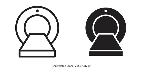 MRI vector icon set in black color.