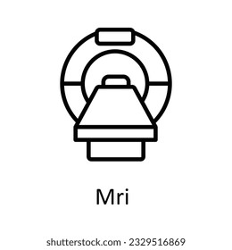 MRI Vector Umriss Icon Design Illustration. Symbol für Medizin und Gesundheit auf weißem Hintergrund EPS10-Datei