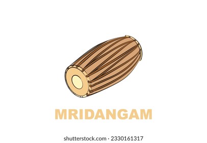 mridangam musical instrument color illustration