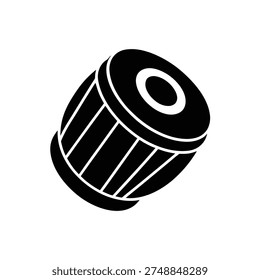 Mridangam silhouette vector art illustration and minimal black and white design