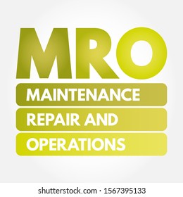 MRO - Maintenance, Repair, and Operations acronym, business concept background