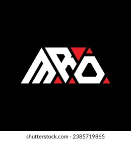 MRO triangle letter logo design with triangle shape. MRO triangle logo design monogram. MRO triangle vector logo template with red color. MRO triangular logo Simple, Elegant, and Luxurious design.