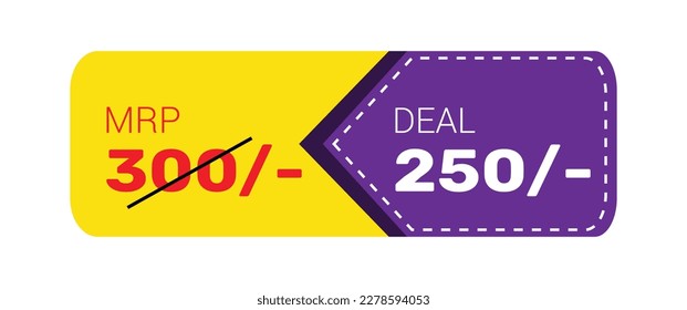 M.R.P 300-250 price tag design and vector illustration.