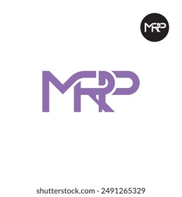 Diseño de monograma de carta con logotipo MRP