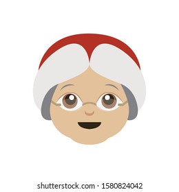 Mrs claus christmas emoji vector illustration