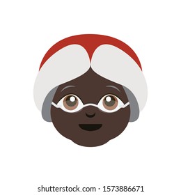 Mrs. Claus emoji vector dark skin tone