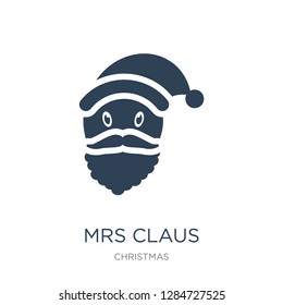 mrs claus icon vector on white background, mrs claus trendy filled icons from Christmas collection, mrs claus vector illustration