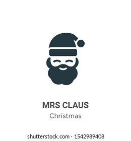 Mrs claus vector icon on white background. Flat vector mrs claus icon symbol sign from modern christmas collection for mobile concept and web apps design.