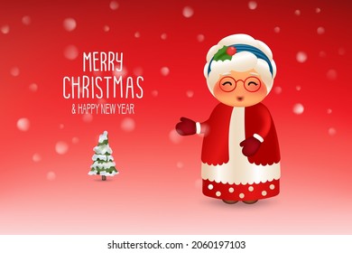 Ilustración de la Sra. Claus Vector para Navidad 