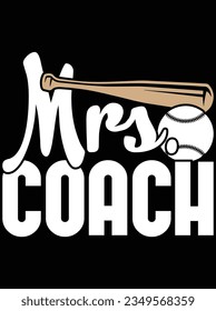 Mrs. coach vector art design, eps file. design file for t-shirt. SVG, EPS cuttable design file