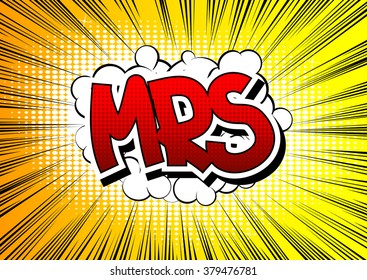 Mrs - Comic book style word