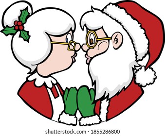 Mrs And Mr Santa Claus Smooching! 