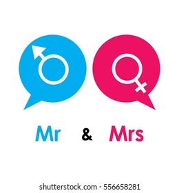 Mrs and Mr symbols.
