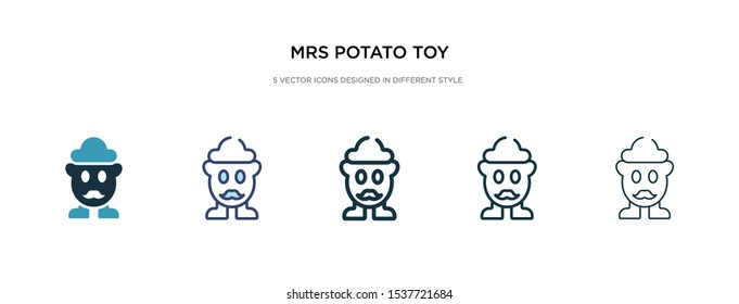 mrs potato toy icon in different style vector illustration. two colored and black mrs potato toy vector icons designed in filled, outline, line and stroke style can be used for web, mobile, ui