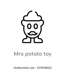 mrs potato toy vector line icon. Simple element illustration. mrs potato toy outline icon from toys concept. Can be used for web and mobile