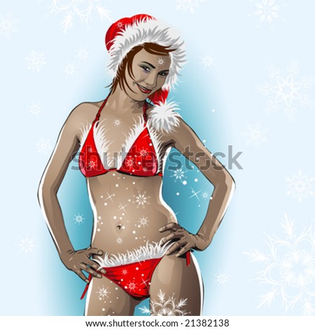 Mrs. Santa Claus. Background on a separate layer.