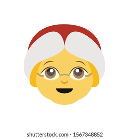 Mrs. Santa Claus Christmas emoji vector yellow