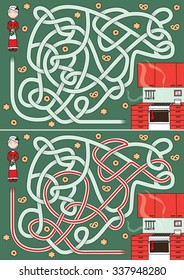 Mrs. Santa Claus maze with a solution 