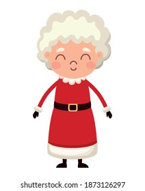 mrs santa claus with a red suit vector illustration design