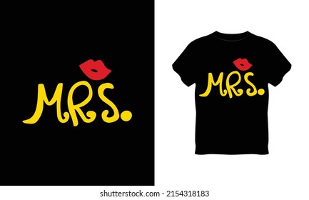 mrs. typography t shirt design