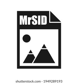 Icono de archivo MrSID, estilo de diseño plano