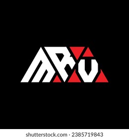 Diseño del logotipo de la letra triangular MRV con forma triangular. Monograma de diseño del logotipo del triángulo MRV. Plantilla de logotipo vectorial de triángulo MRV con color rojo. Logo triangular MRV Diseño sencillo, elegante y lujoso.