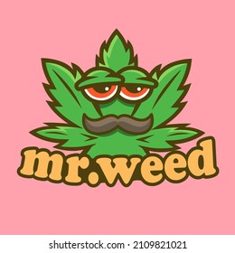 Vector de ideas de diseño con logotipo Mr.Weed