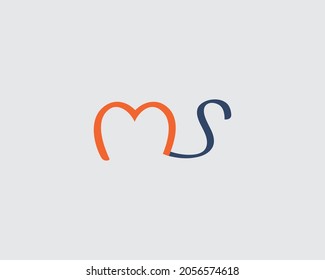 Monograma del logotipo de las letras abstractas de MS