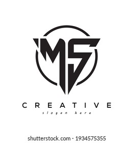 MS creative letter logo with gamming look