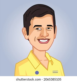 Ms Dhoni Vector Illustration Cartoon