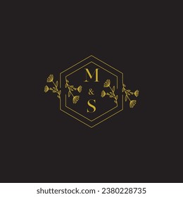 MS elegant wedding initial logo in high quality professional design that will print well across any print media