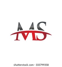 MS initial company red swoosh logo