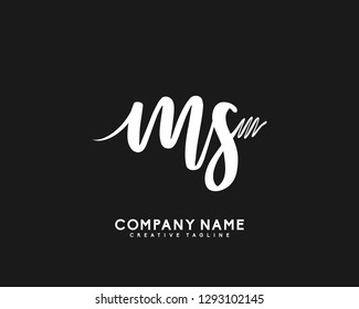 MS Initial Handwriting Logo Template Vector
