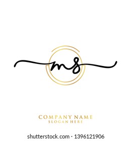 MS Initial handwriting logo template