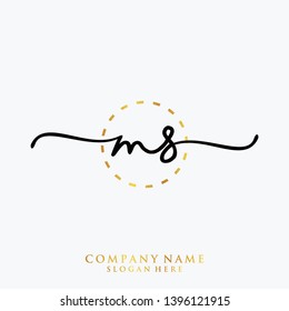 MS Initial handwriting logo template