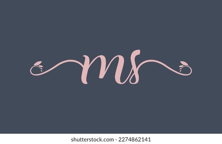 MS initial handwriting logo template vector illustration Background design.