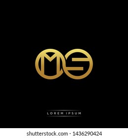 MS initial letter linked circle capital monogram logo modern template