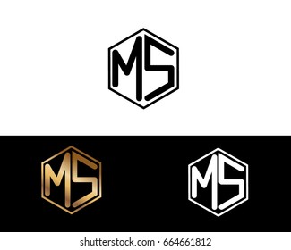 MS initial letters linked with hexagon shape logo


