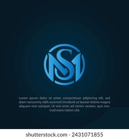 MS initial letters looping linked circle monogram logo