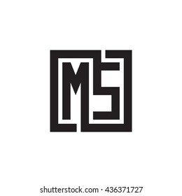 MS initial letters looping linked square monogram logo