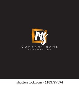 MS initial logo or Handwriting letter MS logo or MS logo or letter MS Signature logo