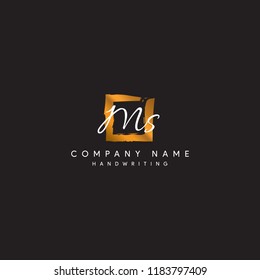 MS initial logo or Handwriting letter MS logo or MS logo or letter MS Signature logo