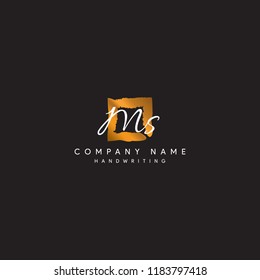 MS initial logo or Handwriting letter MS logo or MS logo or letter MS Signature logo