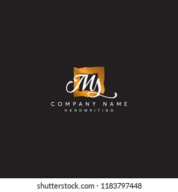MS initial logo or Handwriting letter MS logo or MS logo or letter MS Signature logo