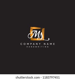 MS initial logo or Handwriting letter MS logo or MS logo or letter MS Signature logo