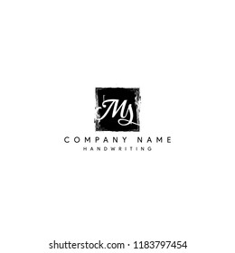 MS initial logo or Handwriting letter MS logo or MS logo or letter MS Signature logo