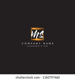 MS initial logo or Handwriting letter MS logo or MS logo or letter MS Signature logo