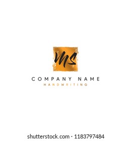MS initial logo or Handwriting letter MS logo or MS logo or letter MS Signature logo